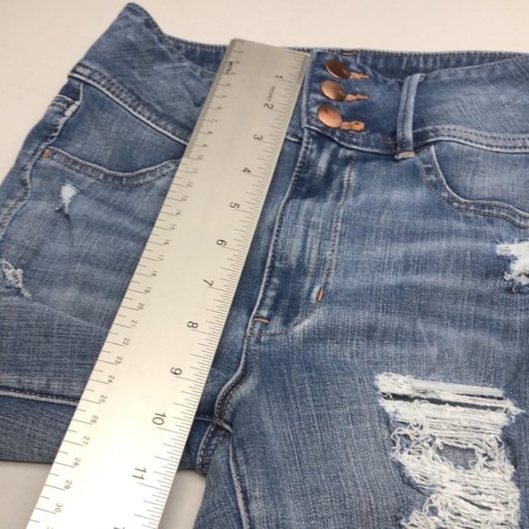 STRETCH AMERICAN EAGLE SUPER HIGH RISE DENIM JEGGINGS 2/26x28 🦅 - Picture 9 of 12